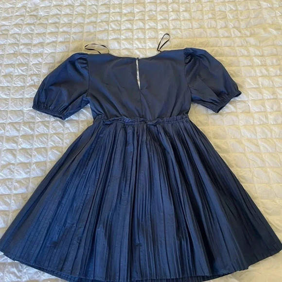 EUC Lulu's Deep Blue Puff Sleeve Dress - Picture 8 of 14